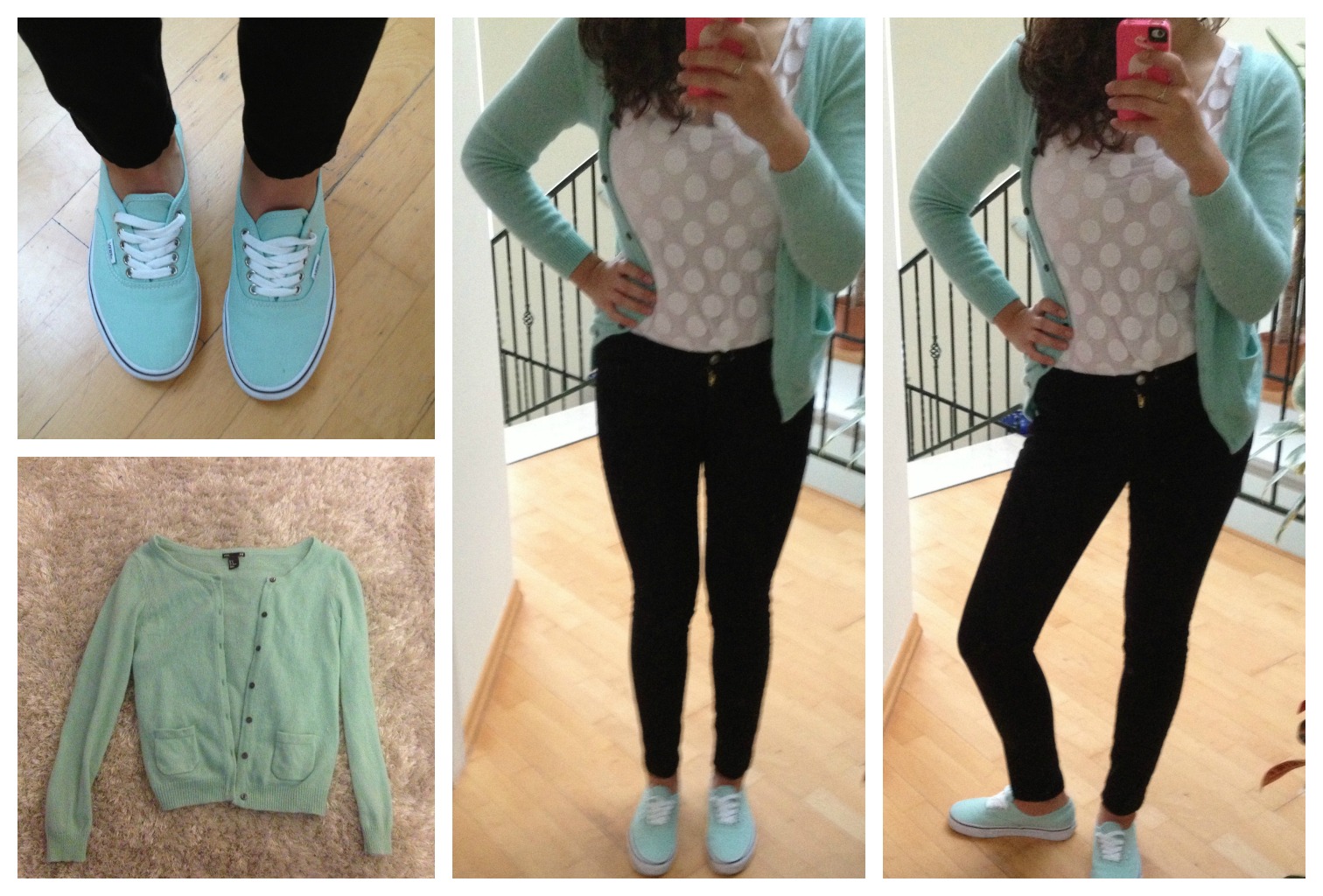 mint green vans outfit